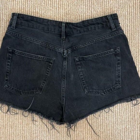 Black Denim Short Shorts - Picture 2 of 3